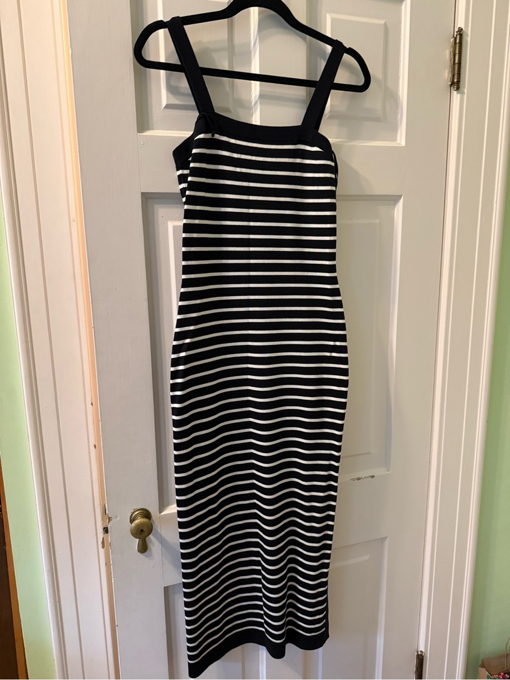 COS Black and White Striped Midi Dress